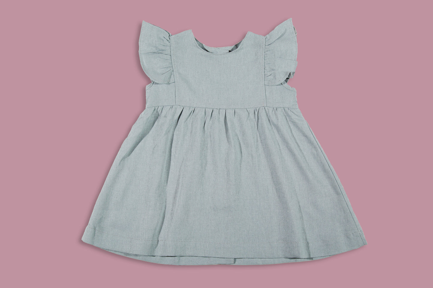 Vestido Lía Lino Celeste
