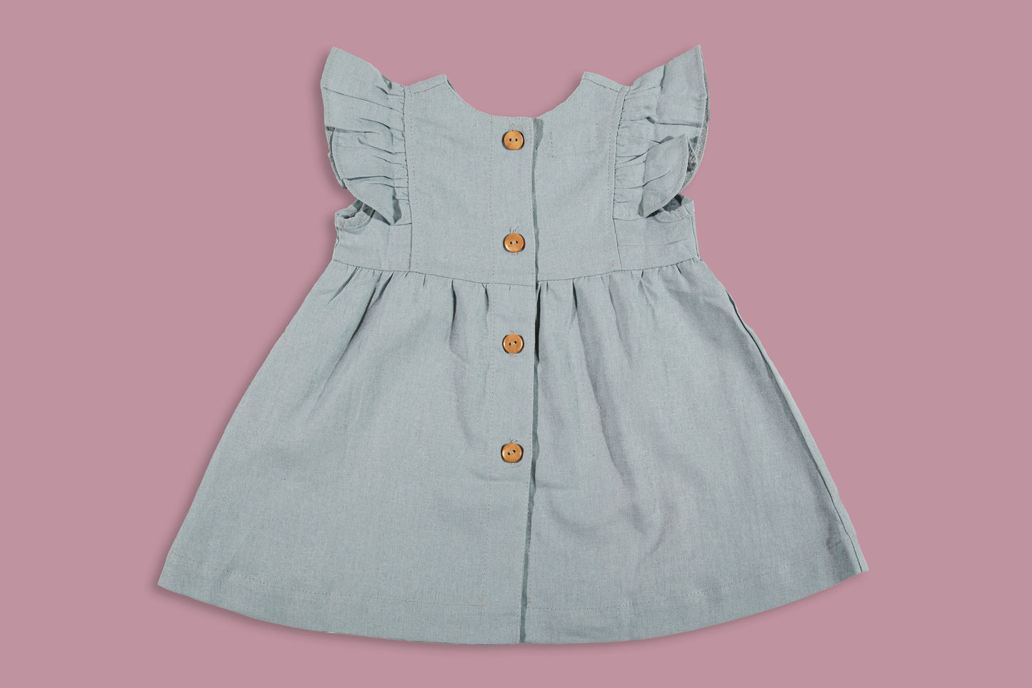 Vestido Lía Lino Celeste