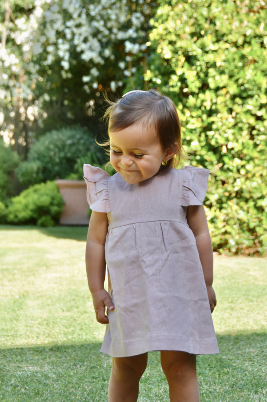 Vestido Lia Lino Rosa