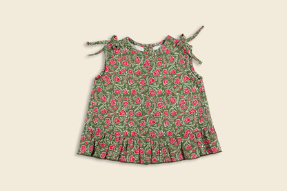 Blusa Cinta Flores Verde